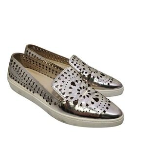 Fabio Rusconi Metallic  Laser Cut Slip On Loafers Italy Size‎ 37 US 7